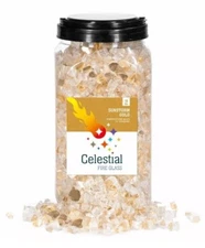 Celestial High Luster, 1/4" Reflective Tempered Fire Glass Sunstorm Gold -10 Lbs
