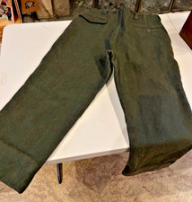Vintage WOOLRICH Green Wool MALONE Outdoor Pants 34" Thick WINDOWPANE 1929