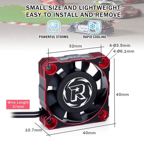 Ventilador de refrigeración de metal Rocket-RC A3 30/35/40 mm 8,4 V enchufe JST para motor RC ESC - Imagen 13 de 43