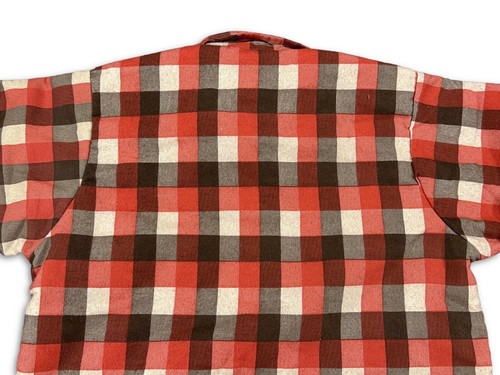 VTG Klondike Plaid Button Up Flannel Red Lined Jacket Unisex Mens XL Made USA * - Picture 11 of 13