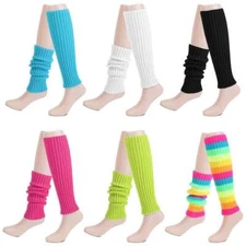 Womens Leg Warmers Knitted Neon Dance Costume 1980s Leg Warmers Party Gift USA