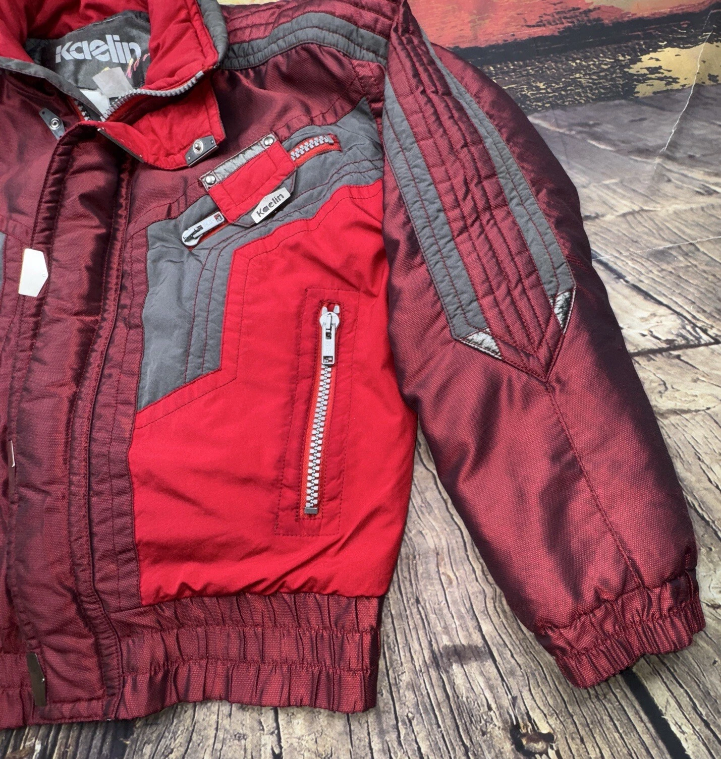 kaelin vintage bomber shiny solar rave 90s jacket