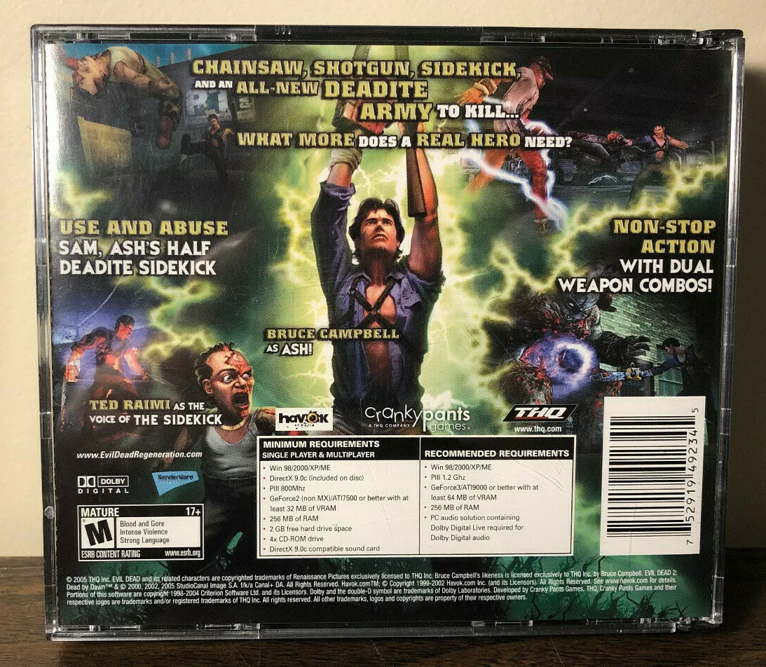 Evil Dead: Regeneration PC Computer Version THQ 4 Discs Near Mint  4005209068741