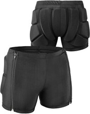 Kids Zip-on Zip-Off Padded Shorts for Snowboard Ski Figure Medium, Black