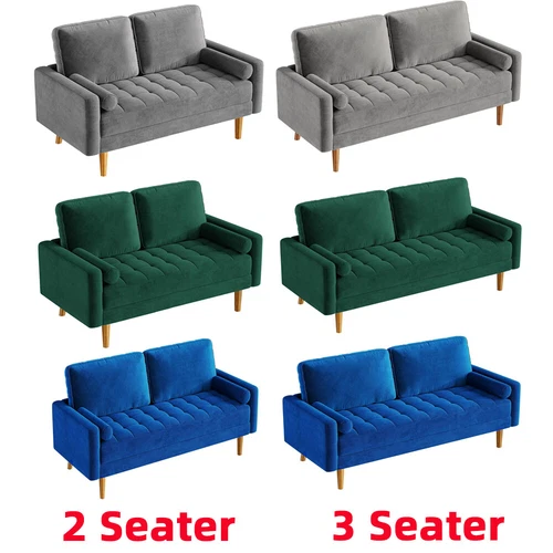 2 Sitzer Sofa Loveseat Kleine Sofa mit 2 Kissen und Armlehnen Sofa Set Loungsofa - Bild 4 von 42