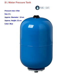 Water Pressure Tank Vessel 8L, Steel, Drinking Water ...