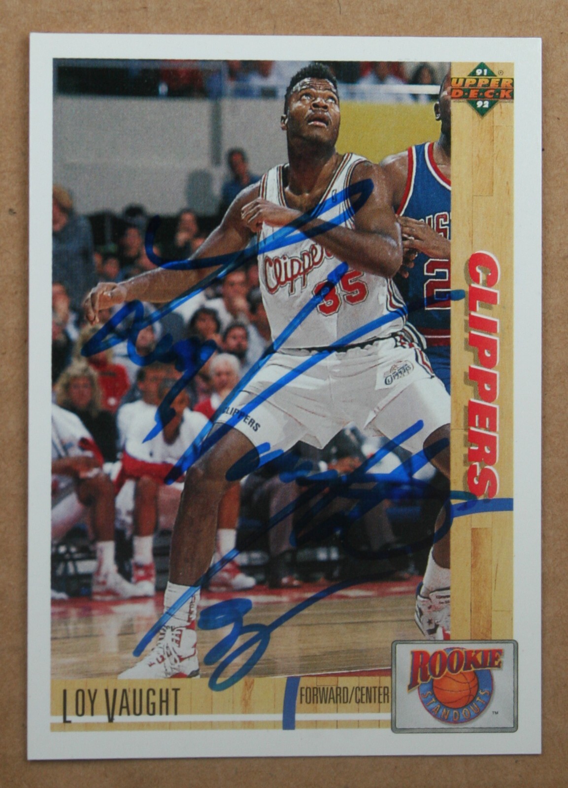 AUTOGRAPHED - Loy Vaught Upper Deck #R8 Los Angeles Clippers 1991 NBA, Rookie