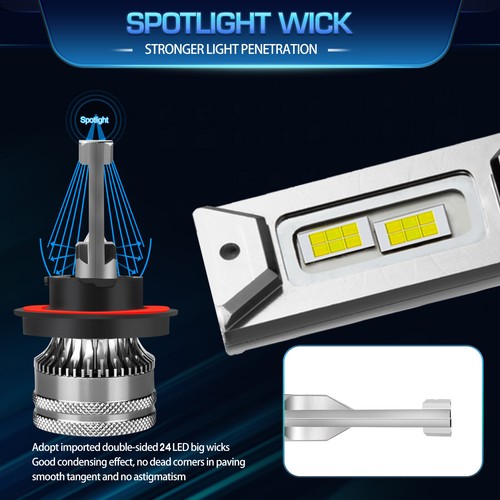 Faros LED blancos de haz alto bajo para Jeep Liberty 2008-2012 V15QC - Imagen 4 de 17
