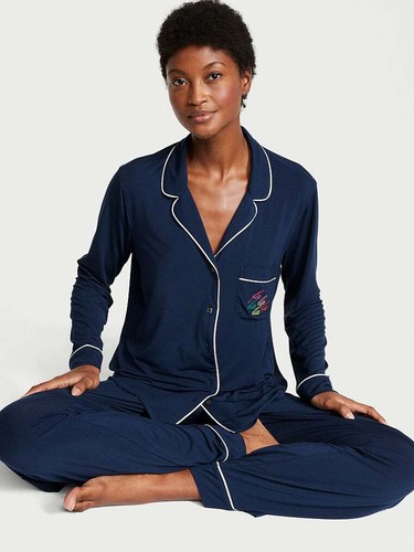 VICTORIA'S SECRET Modal Long PJ Set Lilac Red,Pink,Blue,Green XS,S,M,L, XL Pick - Picture 37 of 93
