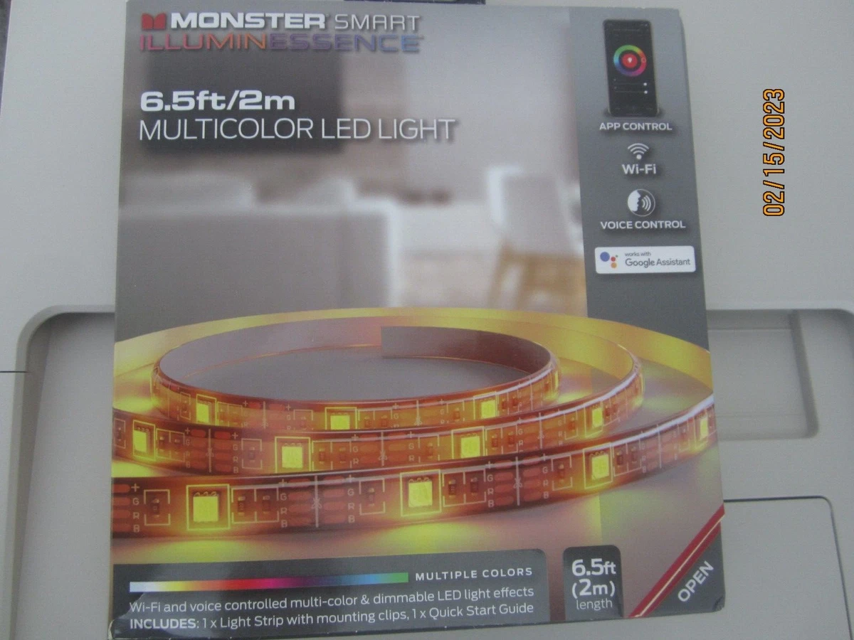 Monster Smart Illuminessence 6.5 Ft Multicolor LED Light w App WIFI Control NEW