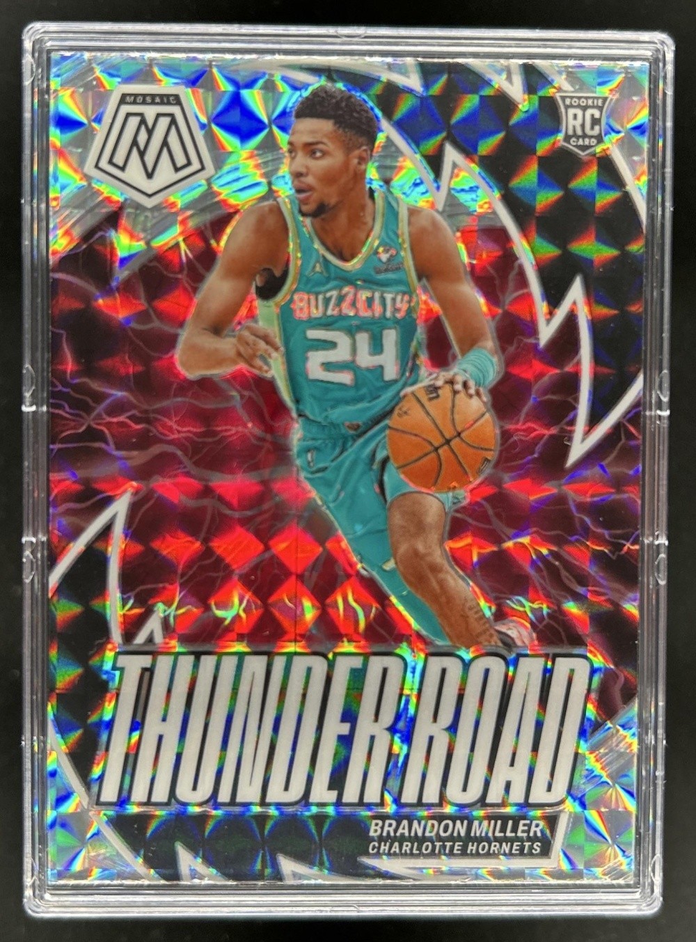 2023-24 Panini Mosaic Brandon Miller Thunder Road RC Mosaic Rookie #19 Hornets