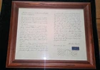 Vtg Framed The Gettysburg Adress Copy Replica Matted Abraham Lincoln 1863 Stamp