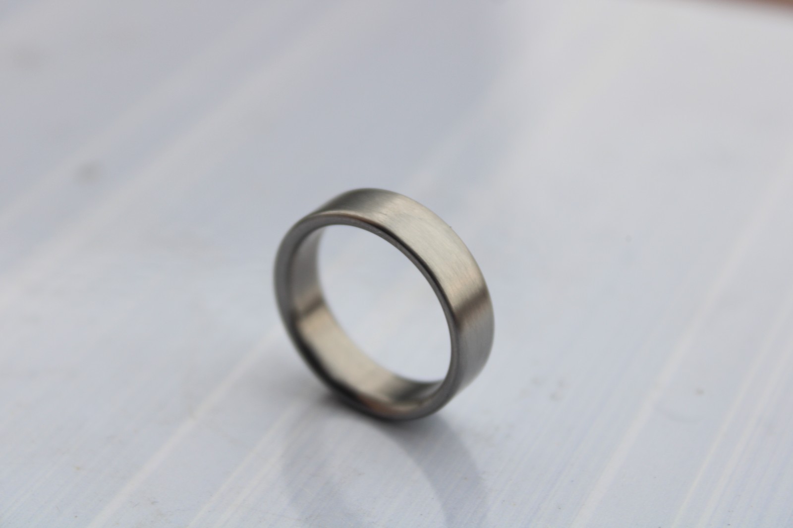 Titanium Wedding Band for Men - Durable Silver Gray Ring-image