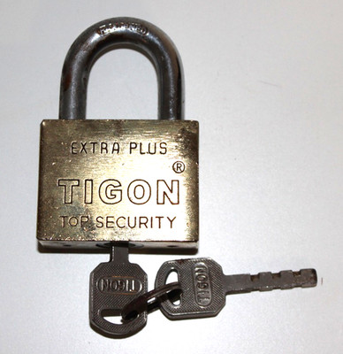 Altes TIGON Top Security Vorhängeschloss / Schloss mit 2 Schlüssel (#3030)
