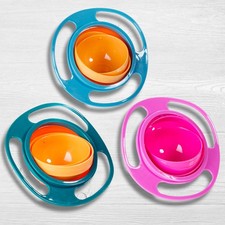 Baby Kids Feeding Bowl Magic 360  Rotary Gyro Bowl Spill-Proof Balance Baby Bowl