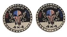 Two 2nd Amendment Rated 2a 4x4 Metal Round Badge Fender Emblem For Jeep Wrangler