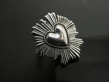 Sacred Heart Mexico Sterling Silver 925 Adjustable RING Size 7 to 8 NEW