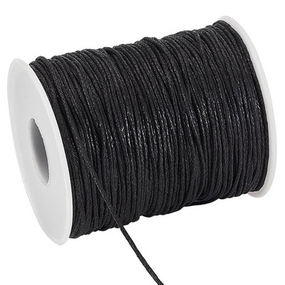 100 Yards 1mm Waxed Cotton Cord, Black Waxed String Beading Thread Roll Spool...