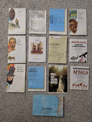 Vintage National Geographic Mixed Lot of 13 Maps from 1970s