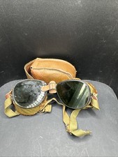 Vintage Folding Welders Goggles Glasses - Green Lens W/ Case