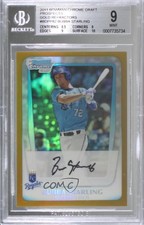 2011 Bowman Draft Chrome Prospects Gold Refractor /50 Bubba Starling BGS 9 u2h