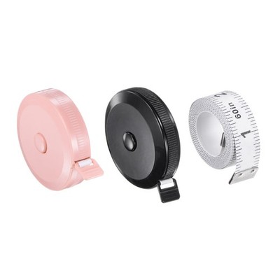 3pcs 150cm and 200cm Soft Retractable Measuring Tape Cool Red Black White