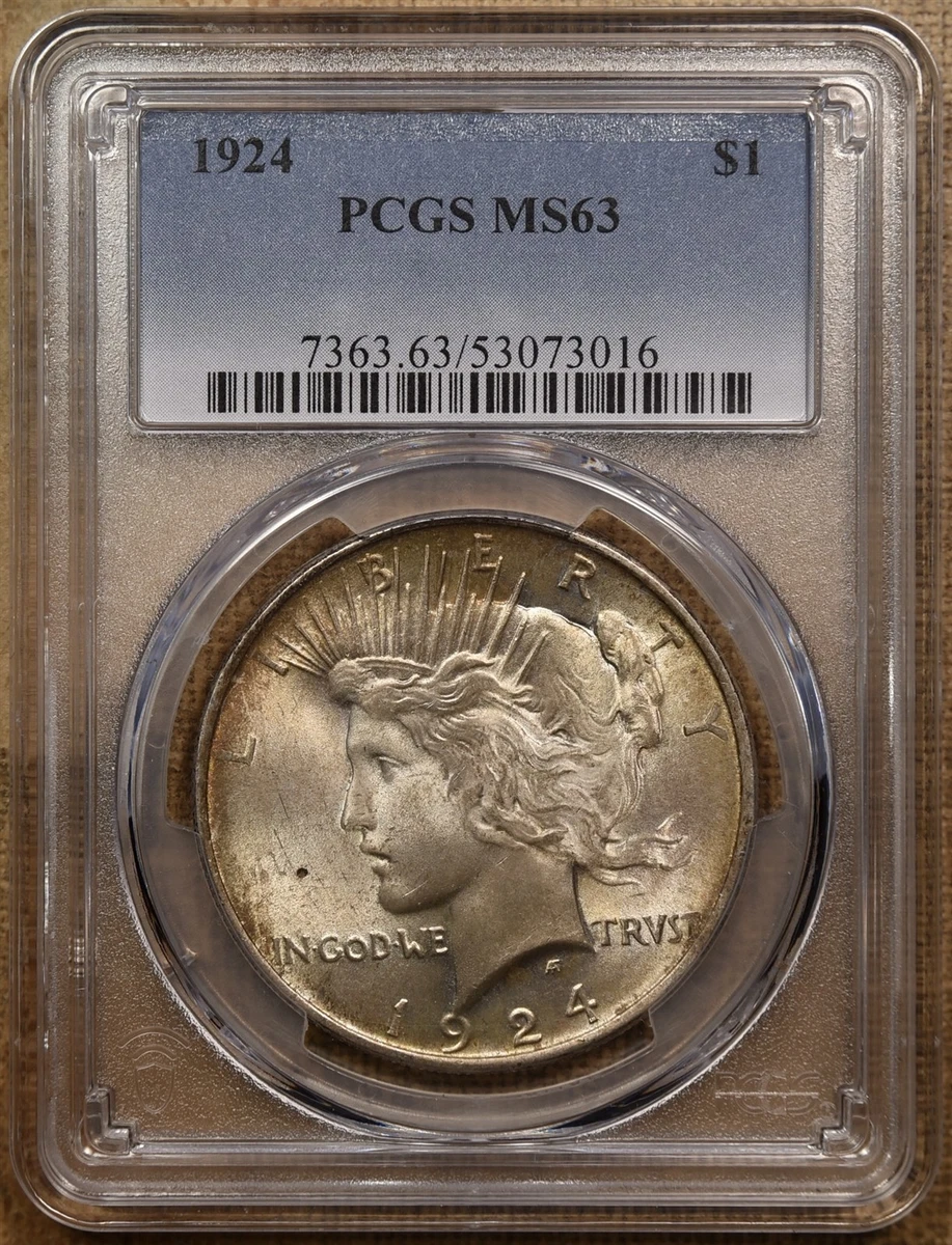 Uncirculated Silver 1924 Year Peace Dollars (1921-1935) for sale