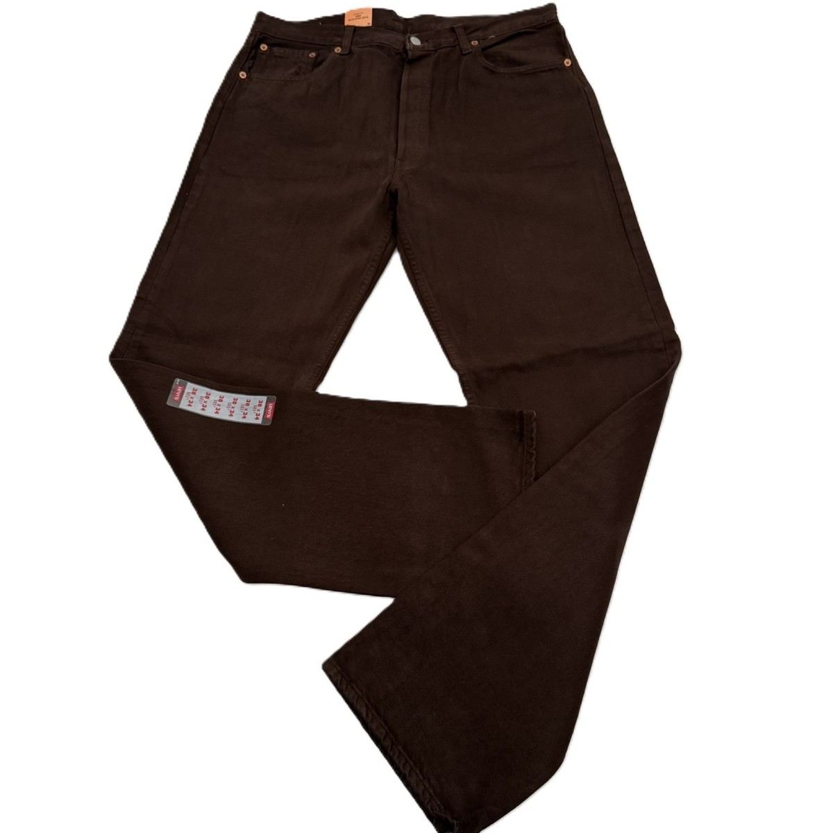 Vintage Deadstock 90s Levi's 501 Brown Denim Jeans 38x34 Rare
