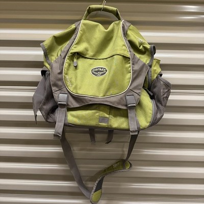 OSPREY Elroy Messenger Bag Cargo Pockets Zipper Side Laptop Green Gray Hiking
