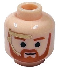 Lego Star Wars Obi-Wan Kenobi Minifig Head Light Nougat Gold Headset D957