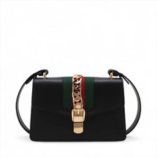 Gucci Sylvie Leather 2 Way Shoulder Bag Black 421882