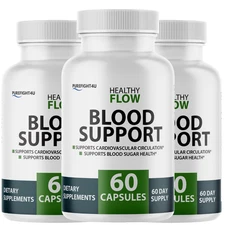 Healthy Flow Blood Support Formula, Cardiovascular Circulation - 3 Bottles