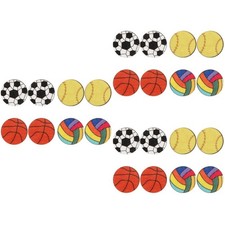 3 Pack Earrings for Girls Sport Ball Modeling Studs Baseball Sports