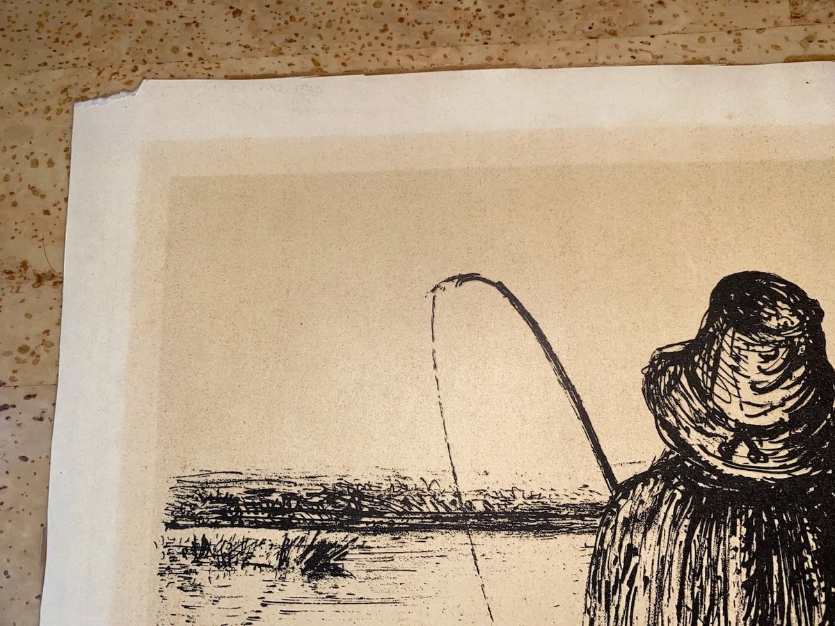 A. Paul Weber – „Der Angler I“ – Lithografie (Griffelkunst)