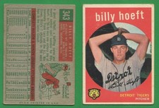 1959 Topps Baseball ~~~ BILLY HOEFT ~~~ No. 343 ~~~ FREE S/H