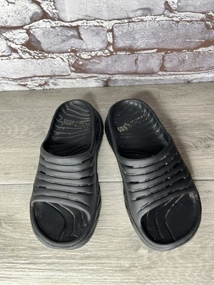 Hoka Ora Recovery Black Rubber Slides Wedge Comfort Sandals Women Sz 6M US/36EU