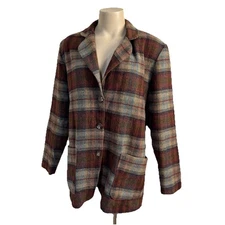 VTG Womens Plaid Blazer Sz M English Countryside Preppy Ivy League Heritage