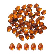 50PCS Flat Back Acrylic Teardrop Gems 10x14mm Artificial Rhinestones Dark Brown
