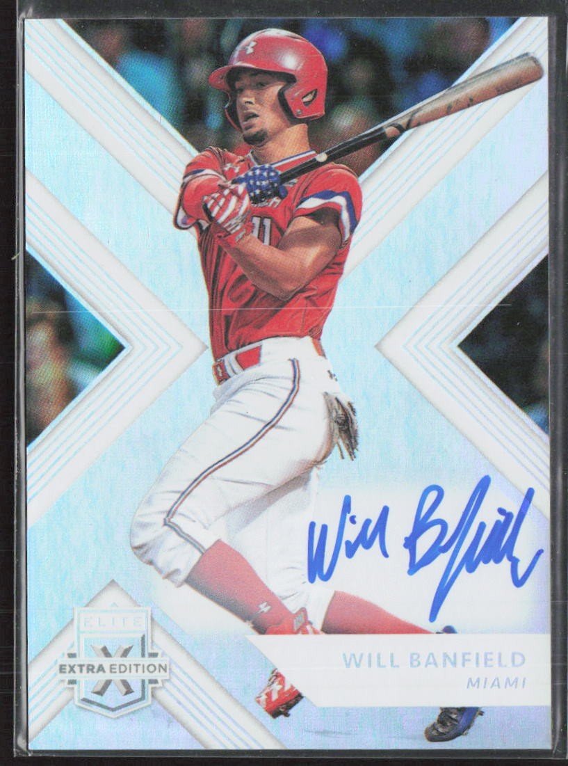2018 Panini Elite Extra Edition #68 Will Banfield Autographs Miami Marlins (B2)