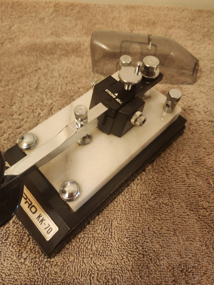 Kenpro KK-70 CW Morse Code Straight Key Marble Cover Vertical