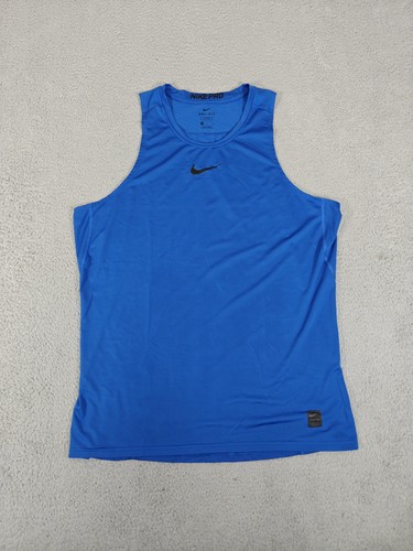 Nike Pro Shirt Herren XL Blau Dri-FIT Fitted Tank Top Sport Training 958743-480