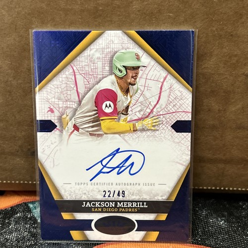 2025 Topps Tier One Jackson Merrill City Connect Signatures Auto Blue /49 Padres - Bild 1 von 6
