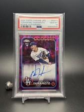 2024 Topps Chrome Update Rookie Auto Lava /299 #RA-YY Yoshinobu Yamamoto PSA 10