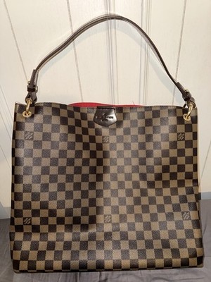 Authentic Louis Vuitton Graceful Handbag in Damier Ebene Coated Canvas