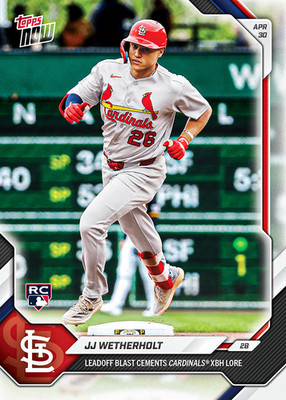 2026 Topps Now JJ Wetherholt RC Cardinals Leadoff HR Off Skenes #144 SA6