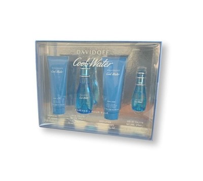 Davidoff Cool Water 1.7 EDT spray+ 2.5 lotion+ 2.5 gel+ 15ml edt Womens SET NIB