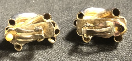 Pendientes de clip cruzados vintage tono plata - Imagen 2 de 2