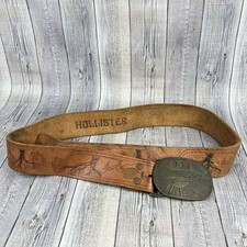 Vintage 90s Hollister Leather Belt Archive California beach Brown Size Small