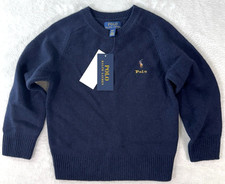 Polo Ralph Lauren Wool Cashmere Blend Sweater Navy Blue Kids Size 4T
