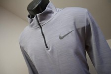 Nike Athletic Jacket Dri Fit Gray Performance 1/4 Zip Pull Over Mens Sz Medium